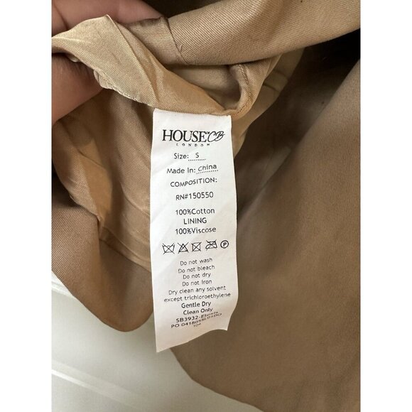 House of CB Alexis Robe Blazer in Camel Size Small Trench Coat Dress - Picture 5 of 12
